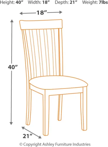 Vista 3 de Signature Design by Ashley Slannery - Silla de comedor, color blanco