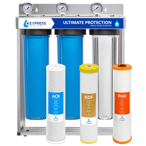 Vista 20 de Express Water Juego de filtros antiincrustaciones para toda la casa, kit de repuesto de acondicionador de agua de filtración de 3 etapas