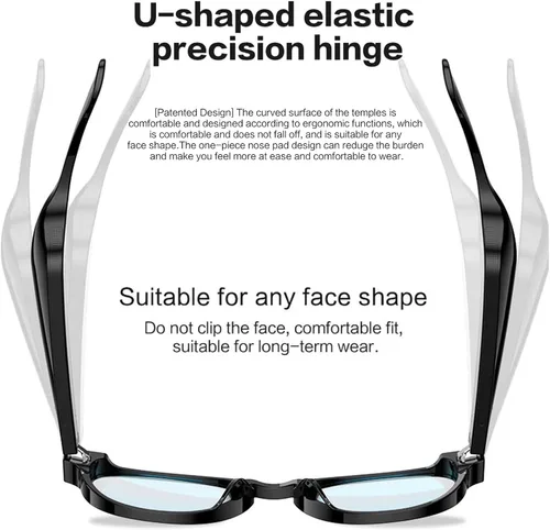 Vista 9 de Gafas inteligentes SKCT, lentes de sol de audio Bluetooth, llamadas manos libres, audio al aire libre, encendido y apagado automático, lentes
