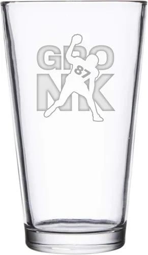 Vista 34 de Hat Shark Jugador atlético deportivo de fútbol – Vasos de pinta grabados con láser para cerveza, jarra de 16 onzas (Allen #17)