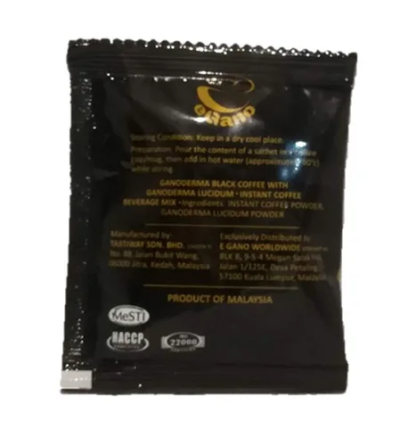 Vista 9 de 2 cajas de café instantáneo eGano Premium Ganoderma Black Coffee con extracto de Ganoderma Lucidum (0.12 oz x 30 bolsitas / caja)