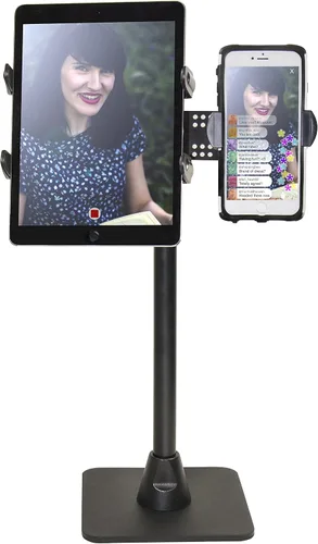 Vista 2 de ARKON Mounts TW Broadcaster Dual Tablet y Teléfono Encimera o Escritorio Soporte de 29 pulgadas para transmisión en vivo