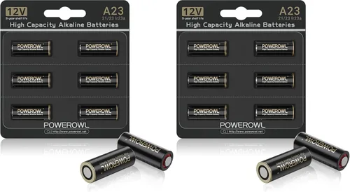 Vista 7 de POWEROWL Paquete de 6 baterías A23 de alta capacidad, alcalinas premium 21/23 23A 12V