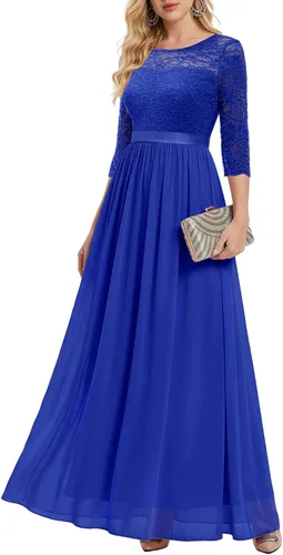 Vista 10 de BeryLove Vestido formal de manga larga para mujer, invitada de boda, madre Rubor