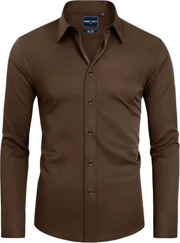 Vista 32 de Alimens & Gentle Camisas de vestir con escudo antimanchas para hombre vino borgoña