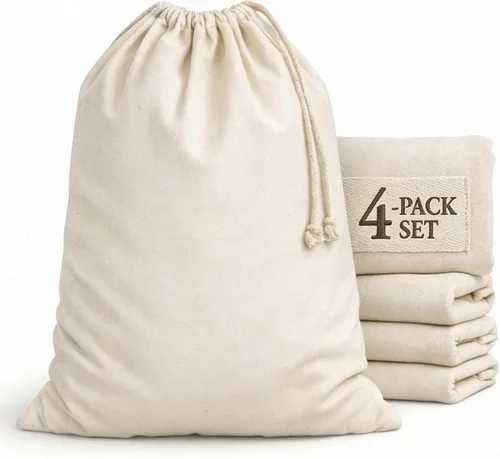 Vista 11 de Urban Villa Bolsa de lavandería 1 paquete de bolsa de lavandería extra grande de lona resistente, bolsas de lavandería de algodón natural, multiuso