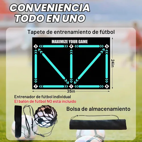 Vista 2 de Non-Slip Thickened Soccer Training Mat with Guide