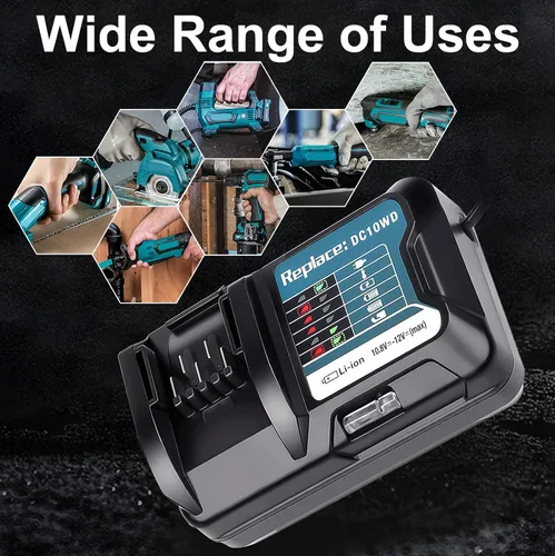 Vista 7 de DC10WD BL1015 Cargador de batería de repuesto para MAKITA 10.8V 12V BL1016 BL1021B BL1041B FD05 DT03 RJ03Z SH02Z PH04Z DC10SB cargador
