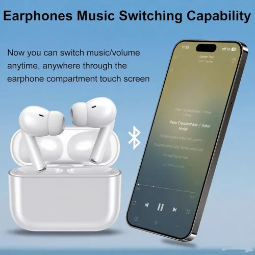 Vista 4 de Auriculares inalámbricos, auriculares Bluetooth pro (2ª generación), auriculares con micrófono de 48 horas de reproducción, sonido de alta