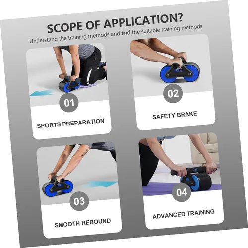 Vista 7 de Zerodeko Rueda de rodillo abdominal con rodillera para gimnasio en casa, equipo de fitness, entrenamiento muscular abdominal para fortalecimiento