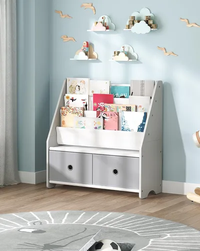 Vista 3 de CHOEZON Estantería infantil y almacenamiento de juguetes, estante de libros para niños de gran capacidad de 4 niveles, estantería para niños