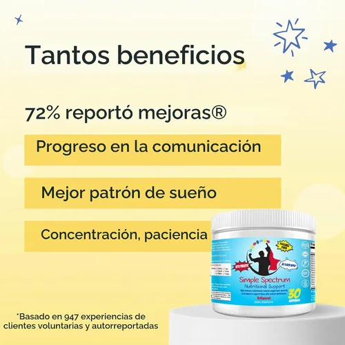 Vista 6 de Suplemento Vitamínico Simple Spectrum, Apoyo Nutricional, Sin Azúcares Añadidos ni Ingredientes Artificiales