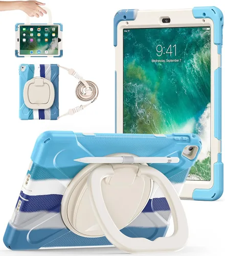 Vista 9 de BATYUE Funda para iPad de 6ª generación de 9.7 pulgadas 2018, iPad 5ª generación 2017, iPad Air 2/iPad Pro de 9.7 pulgadas, funda protectora a