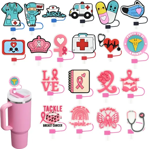 Vista 11 de 19 tapas de pajitas con diseño de juego para vaso Stanley de 40 oz/30 oz, tapa de pajita reutilizable de 10 mm, accesorios bonitos para la parte