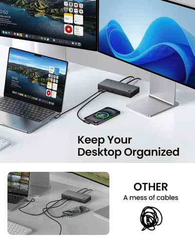 Vista 7 de Silkland Cable USB 4 de ángulo recto de 80Gbps para Thunderbolt 5, 1FT, ancho de banda de 120Gbps para 16K/Doble 8K, 240W, cable de video USB C