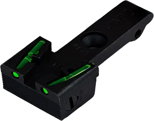 Vista 2 de HIVIZ Adjustable Fiber Optic Rear Sight w/LightPipes for Ruger, Smith & Wesson and Glock