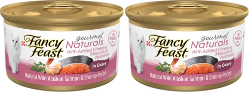 Vista 9 de Purina Fancy Feast Comida Húmeda para Gatos Gourmet Naturals Receta de Salmón Silvestre de Alaska y Camarones en Salsa - (Paquete de 12) Latas de 3