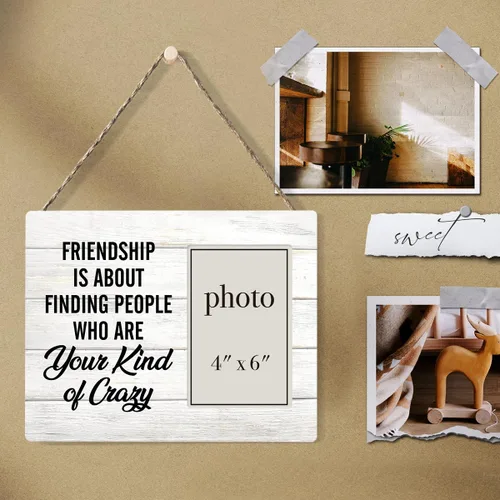 Vista 4 de Nurawo Regalos divertidos para amigos, regalos de amistad para mujeres, amigos, hombres, regalo de compañeros de trabajo, marco de fotos de madera