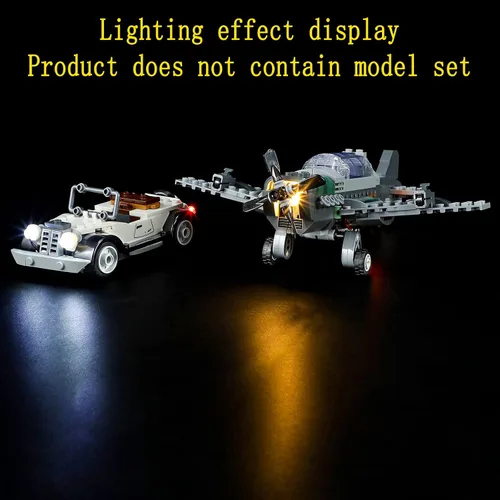 Vista 5 de GEAMENT Kit de luces LED compatible con Lego Fighter Plane Chase, para Indiana Jones 77012 (juego de modelos no incluidos)