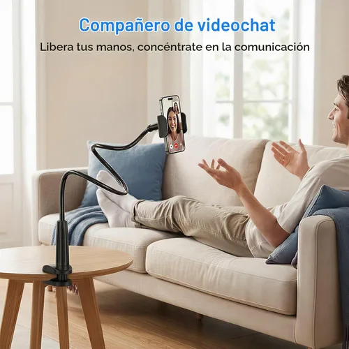 Vista 7 de MAGIPEA Soporte de teléfono de cuello de cisne para cama, soporte flexible de teléfono celular de 34 pulgadas para escritorio, soporte de abrazadera