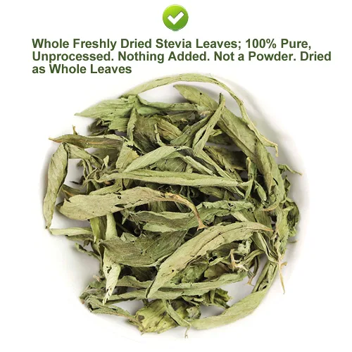 Vista 3 de Plant Gift Té de hoja de stevia 100% puro , té dulce 20g/0.7oz Sin OMG. Sin aditivos. Hojas secas de stevia de té de hierbas naturales