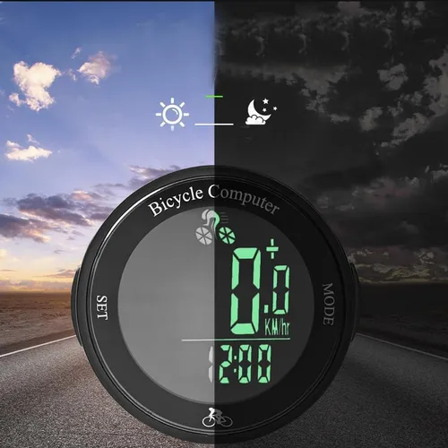 Vista 5 de Sensor de velocidad de ciclismo para carretera,Computadora de ciclismo inalámbrica,Velocímetro de bicicleta con retroiluminación automática IP67