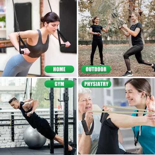 Vista 4 de WIKDAY Exercise Resistance Bands with Handles for Working Out Workout Bands Set with Door Anchor for Physical Therapy, Yoga, Pilates