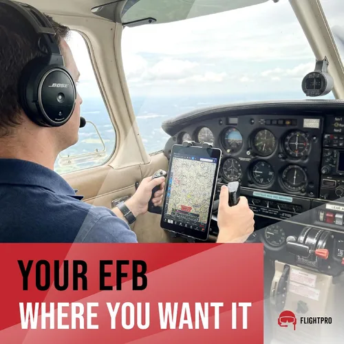 Vista 8 de FlightPro ProAviator - Soporte de yugo para iPad Pro 12.9", iPad mini y teléfonos, para pilotos