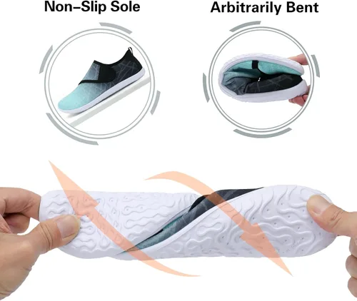 Vista 5 de Lisdwde Zapatos de agua antideslizantes para hombre y mujer, zapatos de natación, deportes de playa, secado rápido, zapatos de calcetín para mujeres