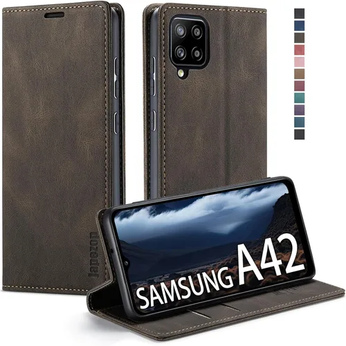 Vista 14 de Funda para Samsung Galaxy A42 5G con bloqueo RFID, tarjetero y función atril magnético, funda de piel con tapa para Samsung Galaxy A42 5G de 6.6