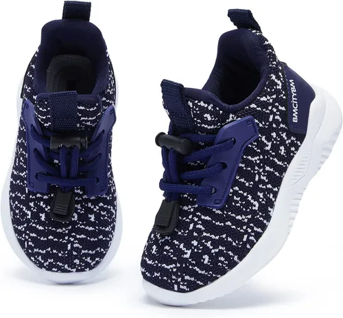 Vista 4 de BMCiTYBM Zapatos para niños y niñas, zapatos para caminar descalzos, de malla, transpirables, tenis sin cordones