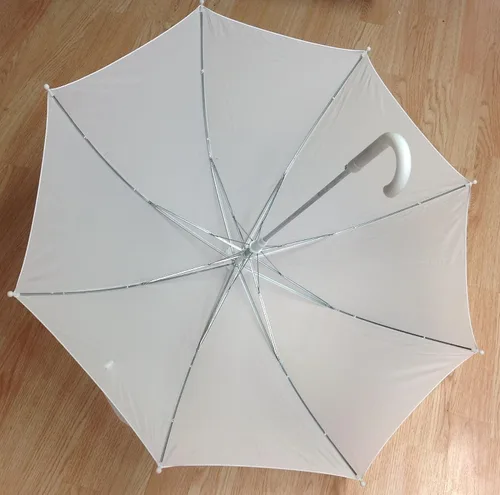 Vista 2 de Paraguas de nylon blanco de la boda de la despedida de soltera 26" apertura impermeable, Blanco, Moderno