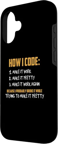 Vista 2 de iPhone 16 How To Code Funny Computer Programmer Coding Geek Novelty Case