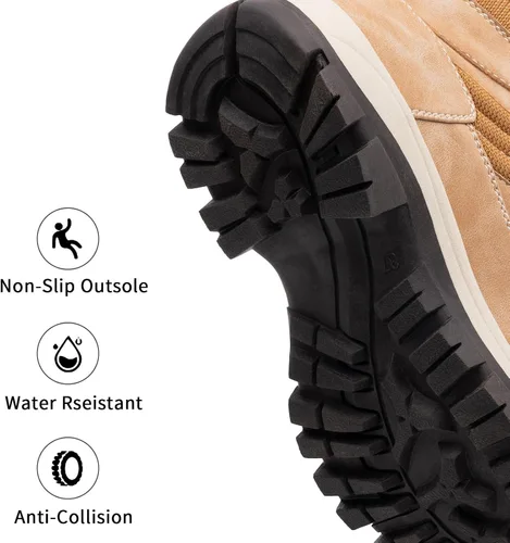 Vista 4 de Botas impermeables para el trabajo de senderismo para mujer, botas tácticas de senderismo para la nieve de invierno, botas de senderismo