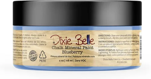 Vista 315 de Pintura para muebles con acabado de tiza Dixie Belle Paint Company - Amatista (4oz) - Pintura mineral de tiza chic púrpura profundo mate