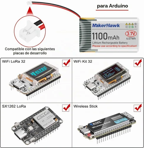 Vista 5 de MakerHawk Batería LiPo de 3.7 V 1100 mAh recargable 1S 102540 Batería de polímero de litio con placa de protección cinta de goma aislada, enchufe