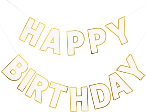 Vista 24 de Pancarta de Feliz Cumpleaños con Purpurina Negra - 9 pies Pre-Ensartada Sin Bricolaje Cartel de Fondo para Fiestas, Adultos, Niños, Mujeres