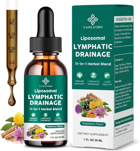 Vista 9 de Gotas de Drenaje Linfático - Suplemento Linfático 11 en 1 para el Sistema Inmune, Sistema Linfático y Desintoxicación del Hígado - con Equinácea