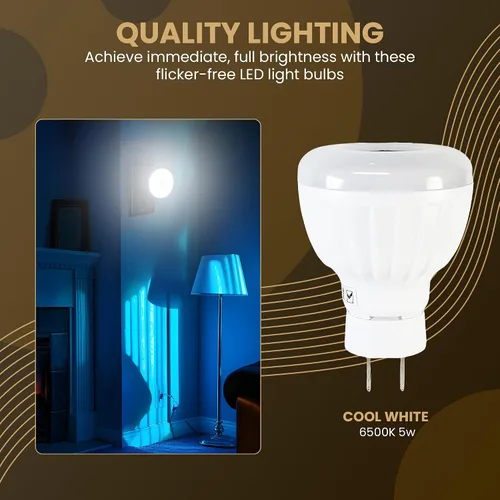 Vista 3 de Sensor de movimiento brillante de 5 W, luz nocturna enchufable, salida de CA, color blanco frío, 6500 K, lámpara LED automática activada por