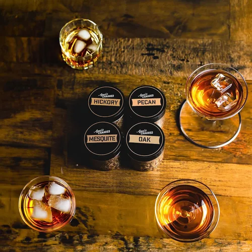 Vista 8 de 400 chips de madera para ahumar cócteles, paquete grande de sabores atrevidos, pecana, nogal, roble, mezquite, chips de madera para ahumar whisky