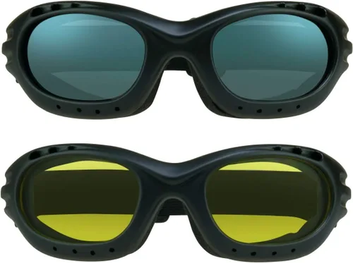 Vista 27 de Bikershades Gafas de Seguridad para Motocicleta para Hombre y Mujer. Lentes Polarizadas, Humo, Azul Espejado u Naranja, Lentes Amarillos