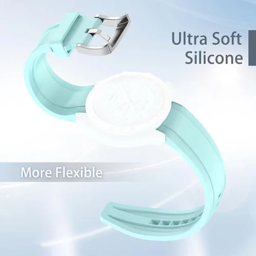 Vista 2 de Correas para reloj Moonswatch, correa de silicona curvada sin huecos, compatible con reloj Omega X Swatch Moonswatch Speedmaster de 0.78 pulgadas