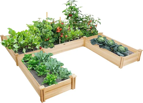 Vista 11 de GIANTEX Cama de jardín elevada de madera, 40 x 40 pulgadas, maceta cuadrada de madera de abeto con base abierta para verduras, flores, hierbas