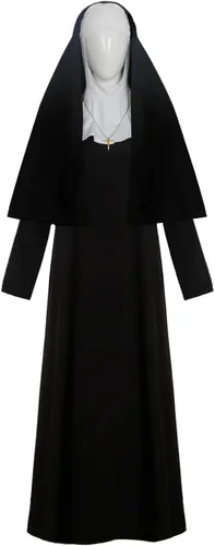 Vista 5 de Slorntukn Disfraz de monja para mujer, traje de madre Teresa