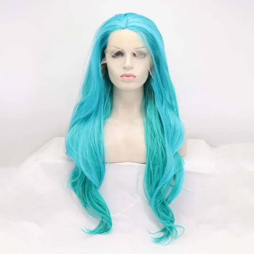 Vista 27 de 1001 #Color sintético rubio blanco encaje frente pelucas para mujeres pelo rubio platino largo cuerpo onda peluca resistente al calor fibra larga