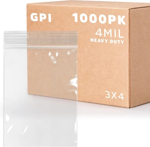 Vista 28 de Bolsas reutilizables de plástico transparente con cremallera – Paquete de 100 unidades GPI a granel de 2 x 3 pulgadas de grosor, resistentes