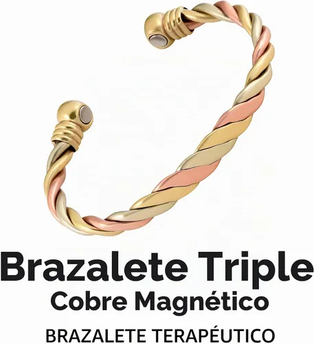 Vista 3 de Pulsera magnética de cobre triple, para hombres