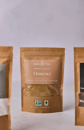 Vista 4 de India Tree Azúcar Demerara, 1 lb (paquete de 4) Large Golden Crystals