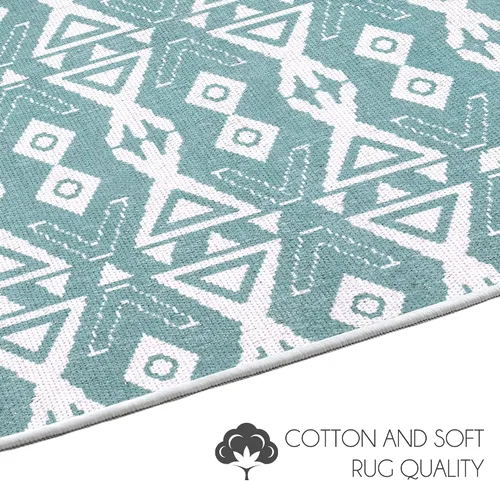 Vista 4 de SUSSEXHOME Hairband Collection - Alfombra de pelo bajo resistente de 2 x 3 pies, alfombra ultrafina y antideslizante, alfombra de interior de Verde