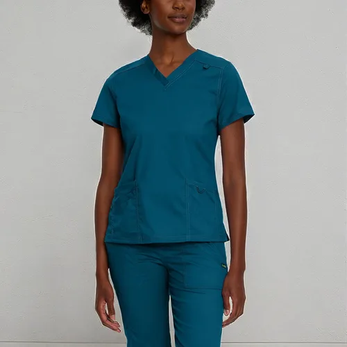 Vista 6 de Landau Proflex 4160 - Camiseta médica elástica con 3 bolsillos para mujer Caribe